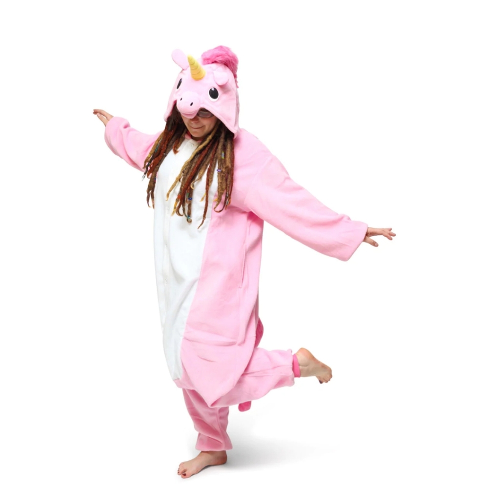 NWT NewCosplay Adult Pink Unicorn Kigurumi Costume Pajama Onesie
